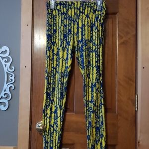 Lularoe one size leggings blue and yellow